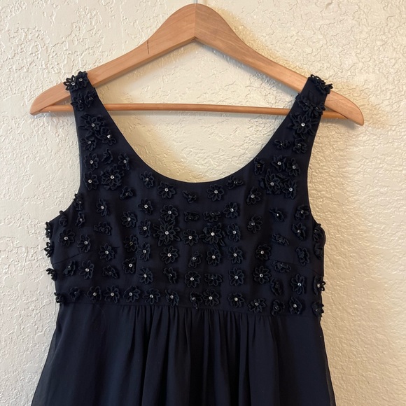 🖤Betsey Johnson🩷 Size 4 Elegant Black Evening Gown with 3D floral rhinestones - Picture 2 of 8